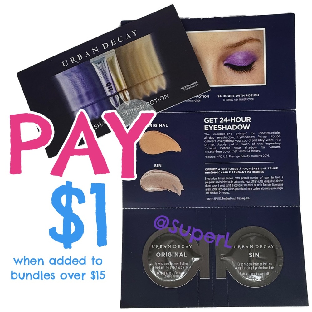 $1 NEW Urban Decay Eyeshadow Primer Potion Eyeshadow Sin Original Nude